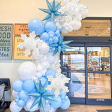 5 PCS 36 Inch Clear Snowflake Foil Balloons Christmas Winter Wonderland Decor