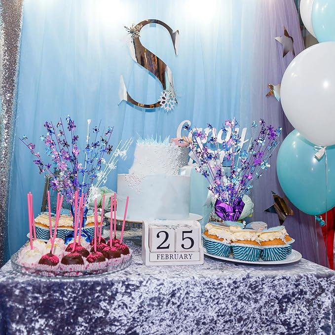 Winter Wonderland Table Centerpieces 3pcs Snowflake Glitter Foil Decorations for Party