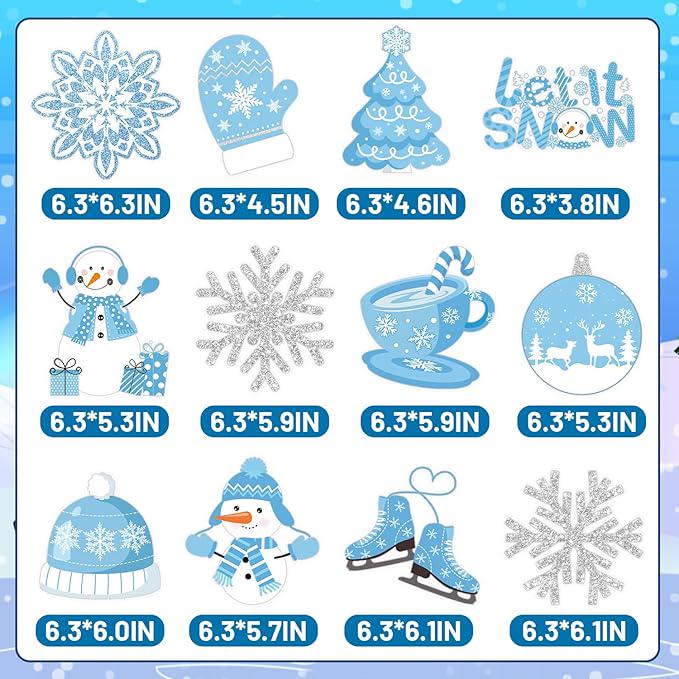 Winter Honeycomb Table Centerpieces 12pcs Snowflake Decorations for Party