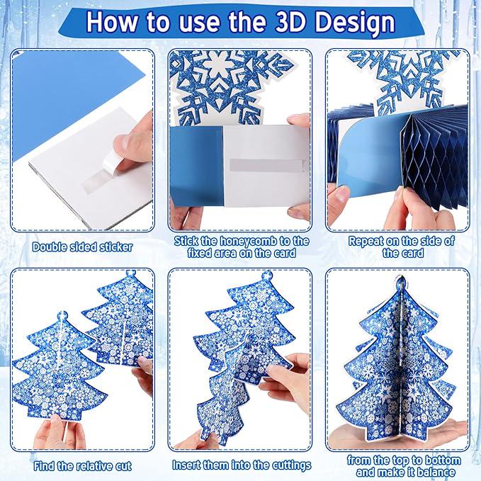 Winter Wonderland Table Centerpieces 12pcs Blue White Snowflake Decorations for Party