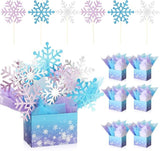 Glitter Winter Party Table Centerpieces 6 Sets 78pcs Snowflake Decorations for Birthday