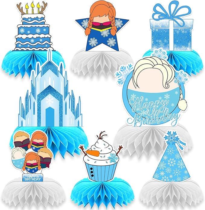 Frozen Winter Snowflake Table Centerpieces 8pcs Birthday Party Decorations