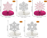 Frozen Winter Wonderland Table Centerpieces 10pcs Silver Pink Snowflake Party Decor