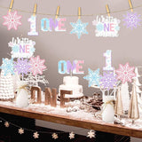 Winter Onederland 1st Birthday Centerpiece Sticks 24pcs Snowflake Table Decorations Girl