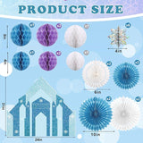 Winter Wonderland Table Centerpieces 18pcs 3D Snowflake Castle Honeycomb Party Decorations