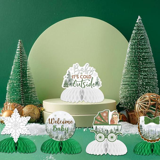 Baby It’s Cold Outside Baby Shower Table Centerpieces 8pcs Snowflake Winter Woodland Decor