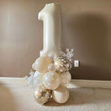 Snowflake Winter Wonderland Balloon Set Beige Gold White Neutral Boho Party Decorations