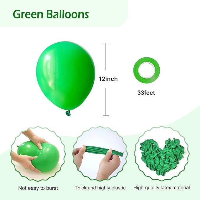 50-Pack 12-Inch Green Latex Balloons for Birthday, Baby Shower & Party Decor