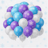 36 Pcs Winter Snowflake Balloons 12 Inch Clear Latex with Glitter Confetti for Party