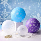 36 Pcs Winter Snowflake Balloons 12 Inch Clear Latex with Glitter Confetti for Party