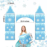 Bucherry 9pcs Winter Princess Castle Birthday Decorations with Snowflake Fort