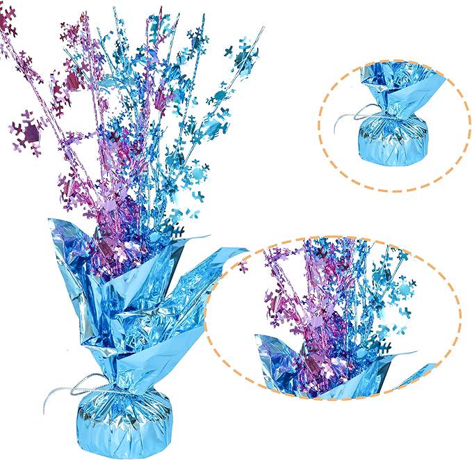 Metallic Foil Snowflake Spray Centerpieces for Winter Wonderland Party Decor