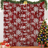 Christmas Snowflake Tinsel Backdrop 4 Pack 3.3x6.6ft Red & White Party Decor