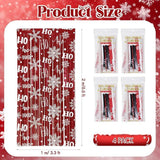 Christmas Snowflake Tinsel Backdrop 4 Pack 3.3x6.6ft Red & White Party Decor