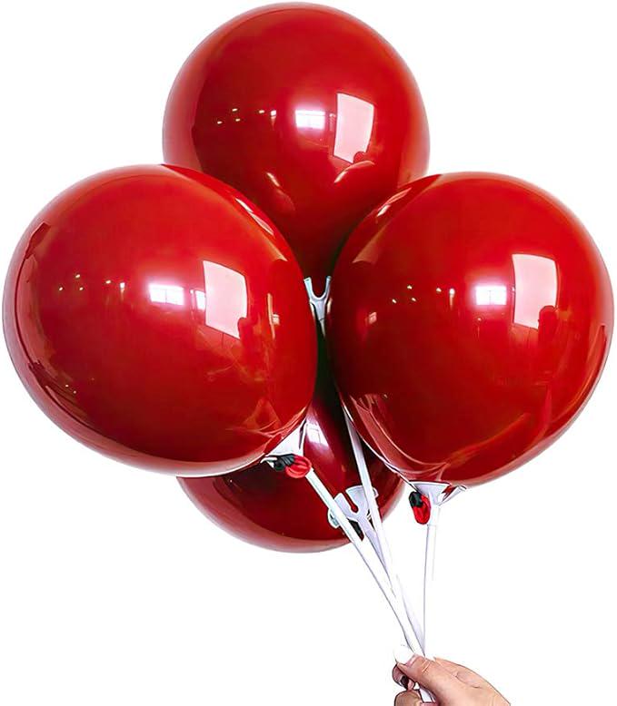 50-Pc 12-Inch Dark Red Latex Balloons for Weddings, Birthdays & Holiday Parties