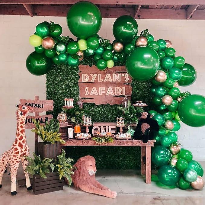 106-Pc Dark Green Balloons Set in Various Sizes for Christmas, Birthday & Party Decor
