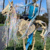 Iridescent Tinsel Fringe 2 Pack 3.3x3.3ft Holographic Backdrop for Party Decor