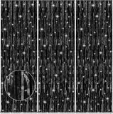 Black Tinsel Backdrop 3 Pack 3.2x8.2ft Foil Fringe Curtains for Party Decor