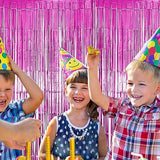 Pink Tinsel Backdrop 6 Pack Fringe Curtains for Birthday, Baby Shower & Party Decor