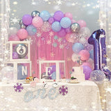 Winter Onederland 1st Birthday Party Decor for Girls with Snowflake Balloons & Fringe
