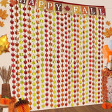 Fall Metallic Tinsel Backdrop 3 Pack 3.3x6.6ft Autumn Thanksgiving Party Decor
