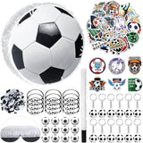 Soccer Ball Pinata Set with Blindfold, Baton, Mini Balls, and Party Accessories