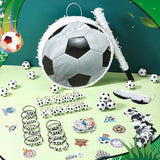 Soccer Ball Pinata Set with Blindfold, Baton, Mini Balls, and Party Accessories