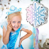 Blue Snowflake Pinata with Pull String for Winter Theme Party and Christmas Decorations