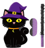 Aoriher Halloween Black Cat Pinata with Stick and Blindfold for Spooky Party Fun