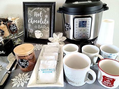 Hot Chocolate Bar Station Kit with Labels, 8x10 Sign & Cocoa Bar Stickers