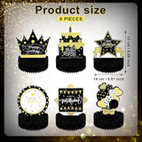 6 PCS Black & Gold Honeycomb Birthday Table Centerpieces Elegant Party Decor