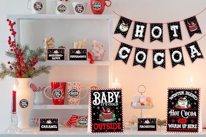 Winter Hot Cocoa Bar Kit, Baby Shower Decor