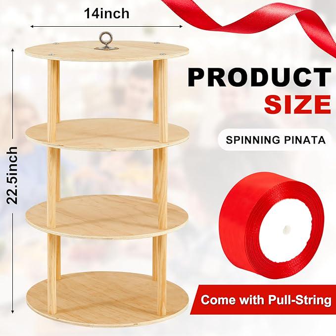 Spinning Pull String Piñata for Birthday, Christmas, Halloween and Party Fun