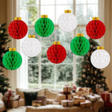 9 PCS Christmas Honeycomb Balls Paper Hanging Ornaments for Holiday Party