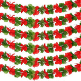 6PCS 10FT Red Green Christmas Flower Leis Hawaiian Luau Party Decorations