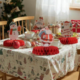 9PCS Christmas Honeycomb Table Centerpieces Red Green Paper Party Decor