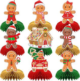 9PCS Gingerbread Man Honeycomb Table Centerpieces Christmas Holiday Party Decor