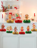 9PCS Gingerbread Man Honeycomb Table Centerpieces Christmas Holiday Party Decor