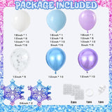 Winter Wonderland Balloon Arch Kit Blue Purple White Snowflake Party Decor