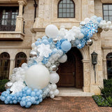 Winter Wonderland Balloon Arch Kit Blue White Silver Snowflake Party Decor