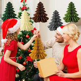 Eersida 12PCS 12 Inch Christmas Honeycomb Paper Trees Multicolor Xmas Decor