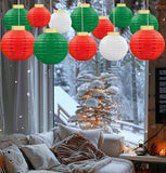 15PCS Christmas Hanging Paper Lanterns Indoor Xmas Party Decor