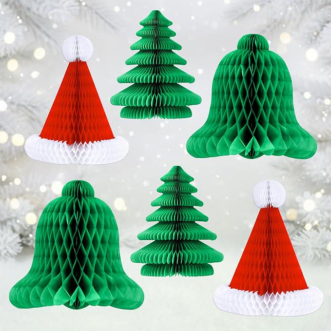 5PCS Honeycomb Christmas Centerpieces 3D Magnetic Snowman Table Decor