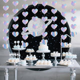 10 Pcs Holographic Iridescent Love Heart Hanging Garlands Birthday Wedding Party Decorations