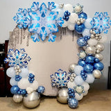 147-Pc Snowflake Balloon Arch Kit Blue White Winter Wonderland Party Decor