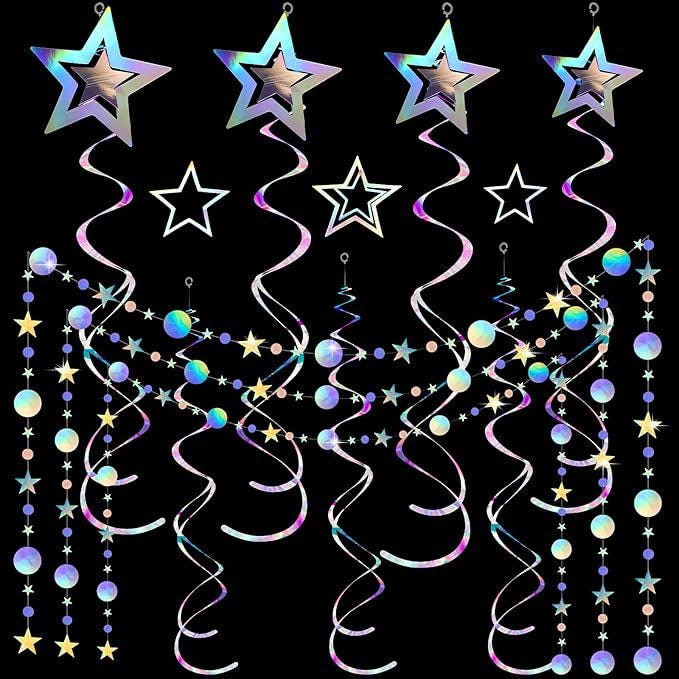 Iridescent Galaxy Streamer Set for Wedding Disco and Birthday Party Decorations