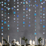 Iridescent 18th Birthday Number Garland with Twinkle Star Streamer for Party Decor