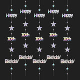 Iridescent 10th Birthday Garland with Twinkle Stars Streamer for Boys and Girls Party Decor