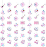 Iridescent Music Party Decorations with Garland Banner and Paper Cutouts for Birthday