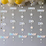 Iridescent 13th Birthday Garland with Twinkle Star Streamer for Girls Party Decorations
